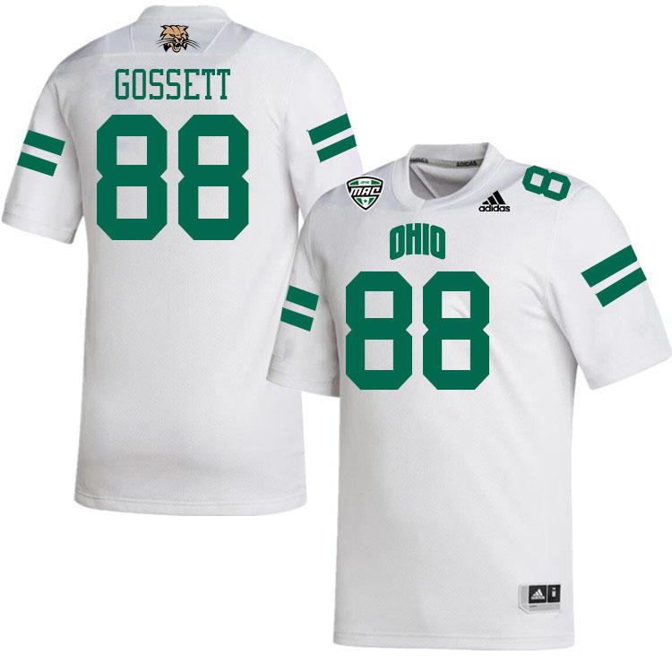 Ohio Bobcats #88 Caleb Gossett College Football Jerseys Stitched-White